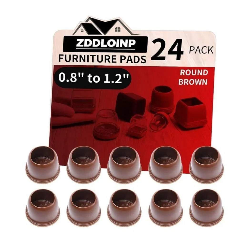Chair Leg Protectors for Hardwood Floors, 24 Pcs Round Felt Furniture Pads, Soft